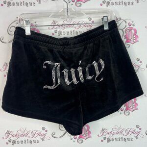 Juicy Couture shorts logo on back soft velour velvet Black Shorts